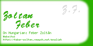 zoltan feber business card
